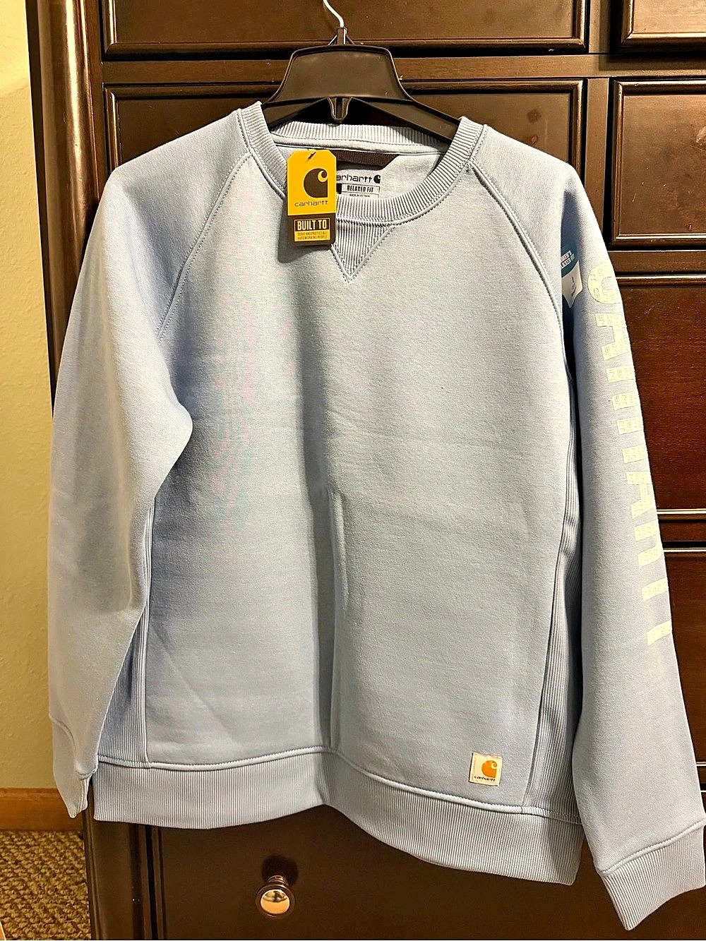 Carhartt Relaxed Fit Midweight Crewneck Block Logo Sleeve Graphic Sweatshirt